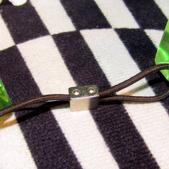 Auth Louis Vuitton Hair Cube Hair Tie Neon Green & Neon Orange Hair Tie with Bag - Picture 13 of 14